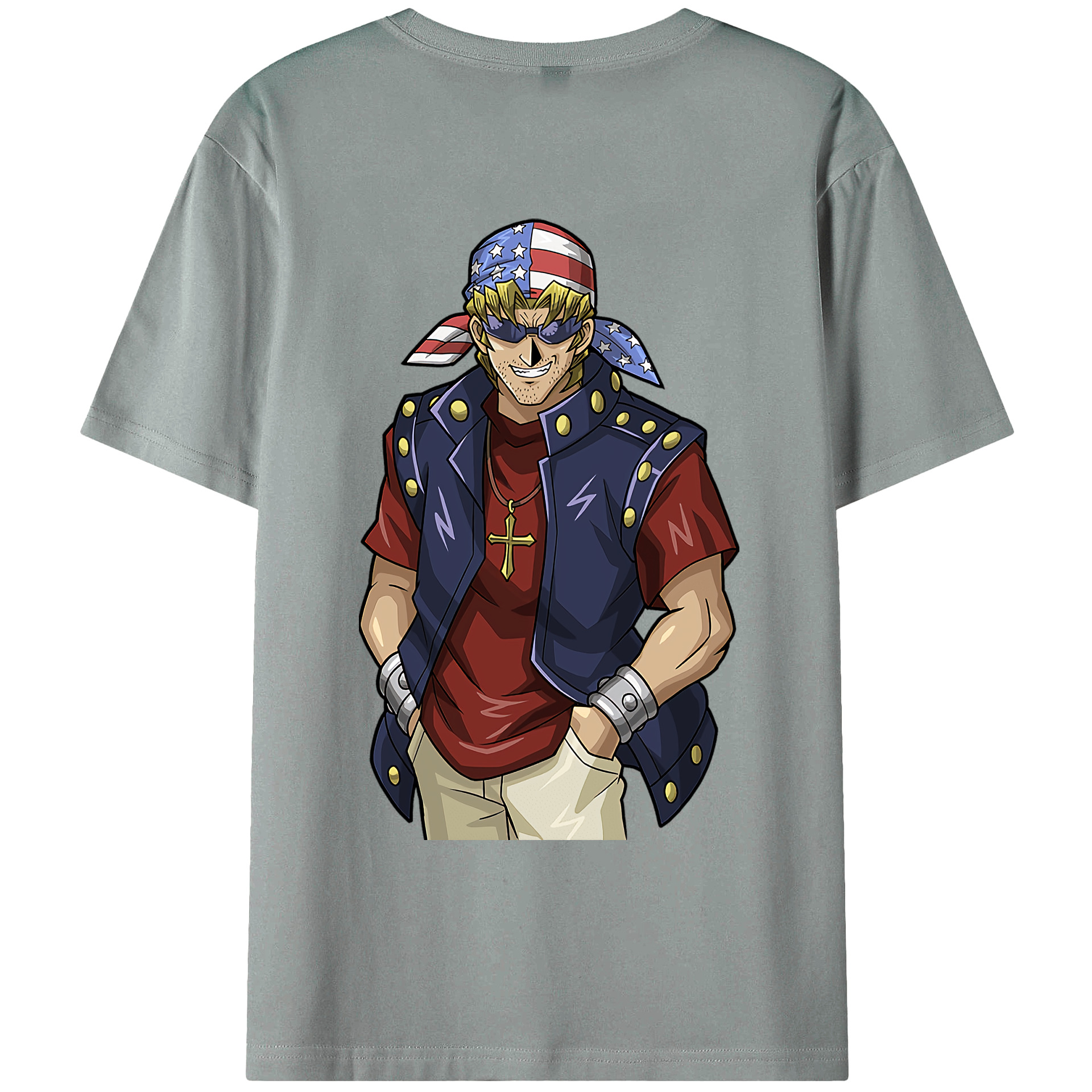 （画像用） 遊☆戯☆王 Yu-Gi-Oh! 綿100％ メンズ半袖Tシャツ（バックプリント） 通気性